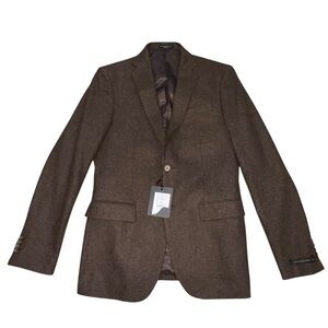 NWT John Varvatos Star USA Bedford-JN Wool Blend Blazer Brown Marled - Men's 36R
